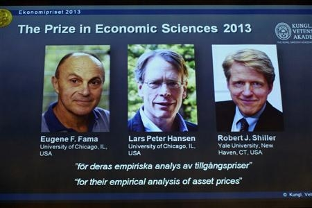 Ba chuyên gia kinh tế Mỹ đã được vinh danh trong giải Nobel Kinh tế 2013 vừa công bố hôm nay (14/10). 

